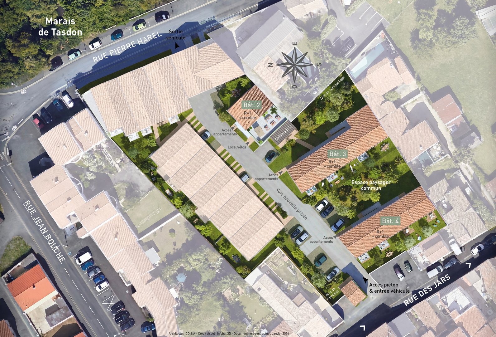 Espaces extérieurs de la résidence Hyphen à La Rochelle