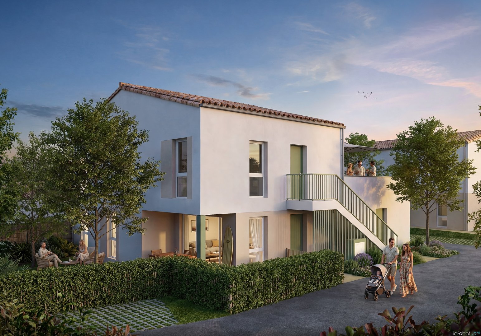 Façades contemporaines de la résidence Hyphen à La Rochelle