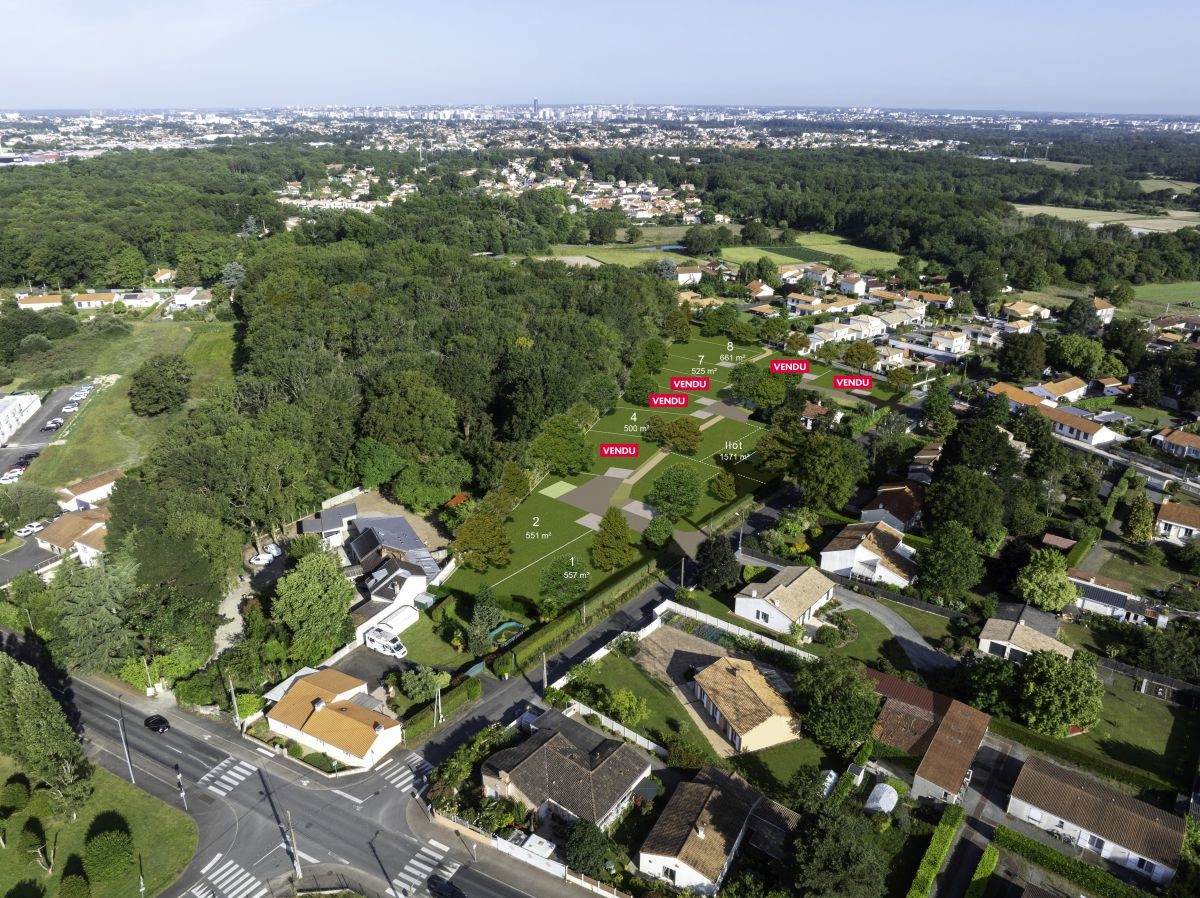 Visuel officiel du programme de terrains à bâtir Les Jardins du Bois à Basse-Goulaine, environnement arboré