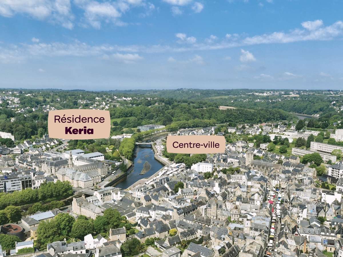 Vue de Lannion situant la résidence KERIA près du centre-ville