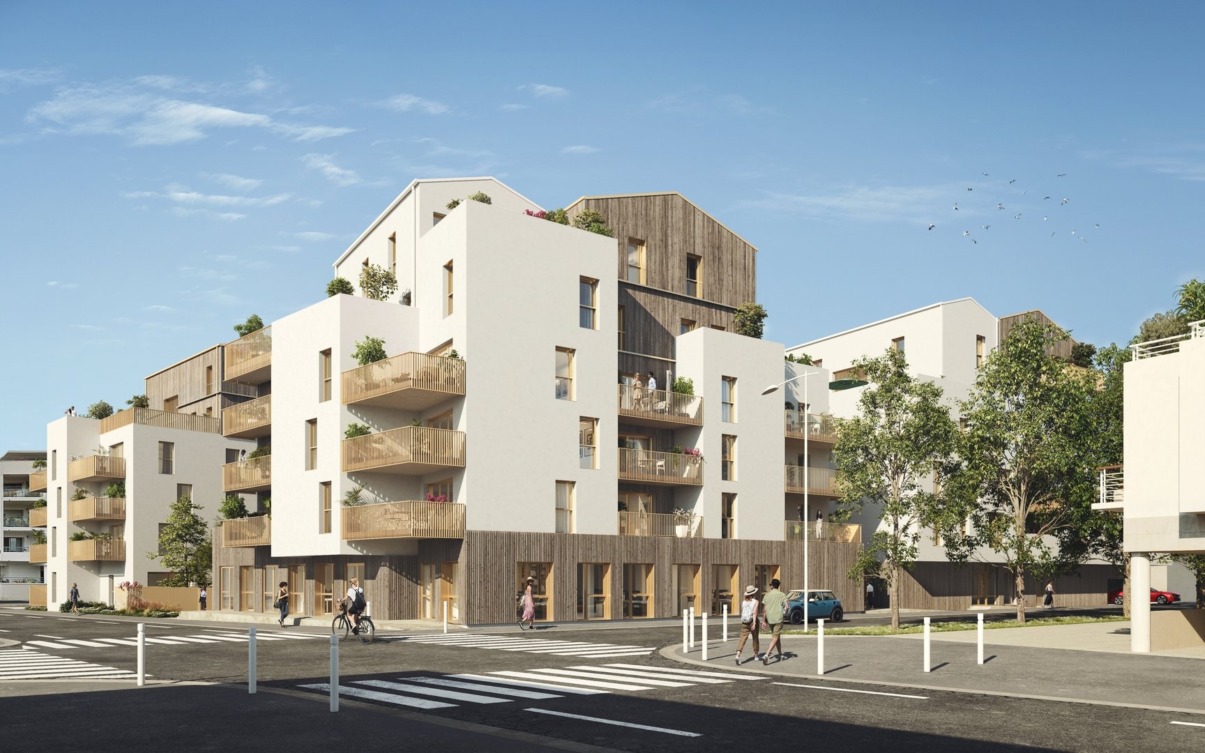 Perspective du programme immobilier neuf Layline à La Rochelle, quartier des Minimes