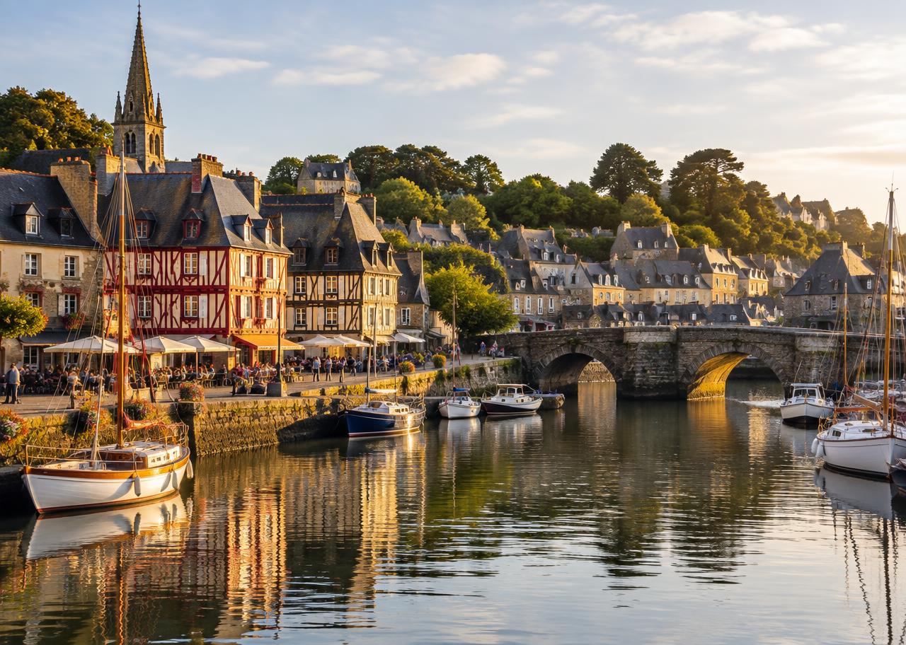 Port de Saint-Goustan à Auray au bord de la rivière
