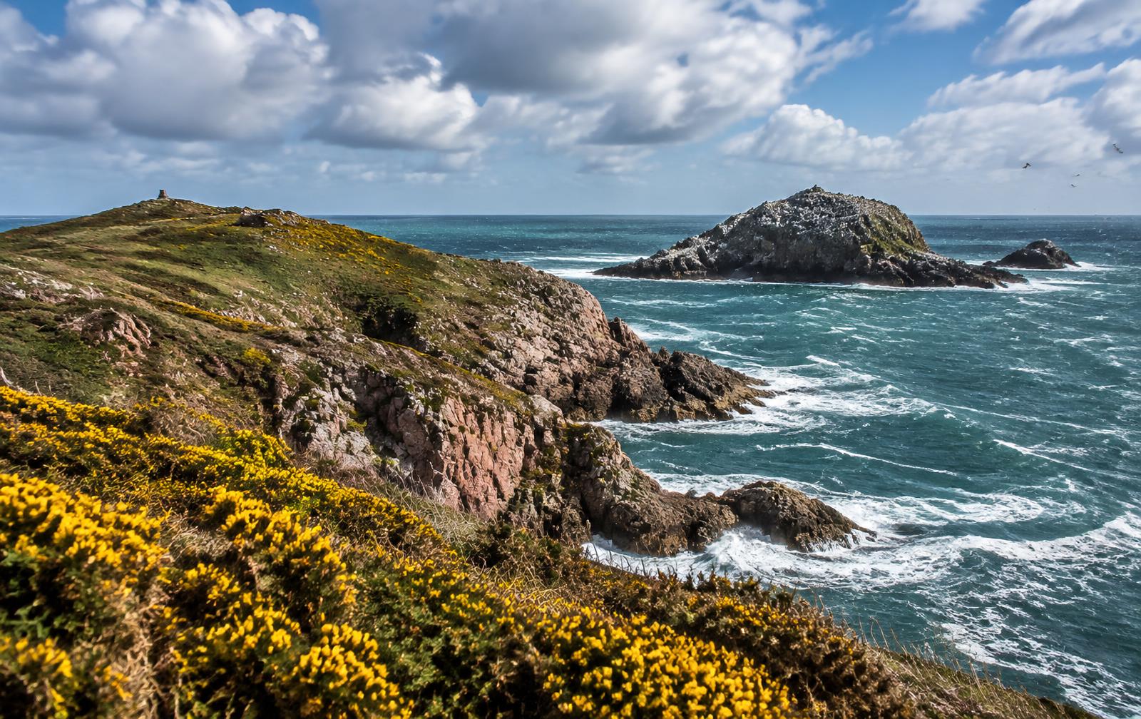 Pointe du Grouin à Cancale : falaises, lande et archipel des Landes