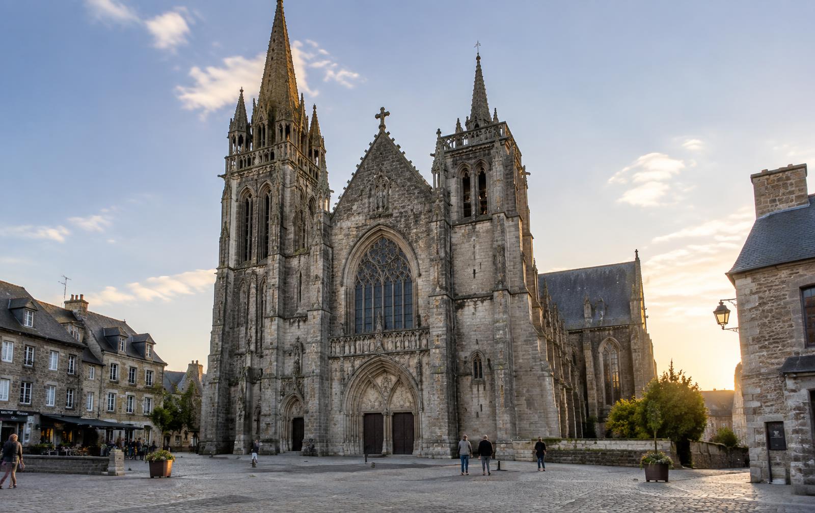 Cathédrale Saint-Samson de Dol-de-Bretagne et maisons de granit du centre ancien