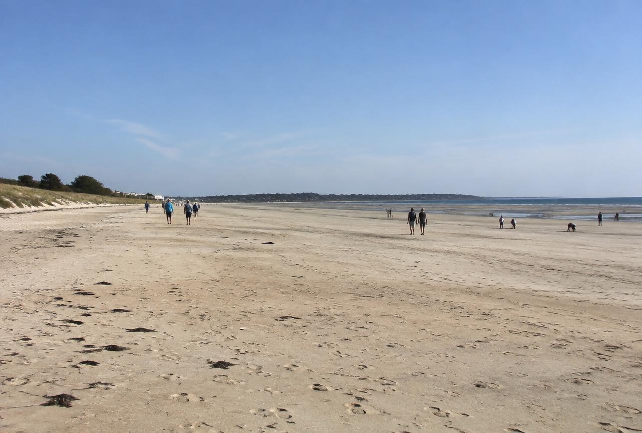 Grande plage de sable du Pays bigouden : dunes, écume et horizon dégagé