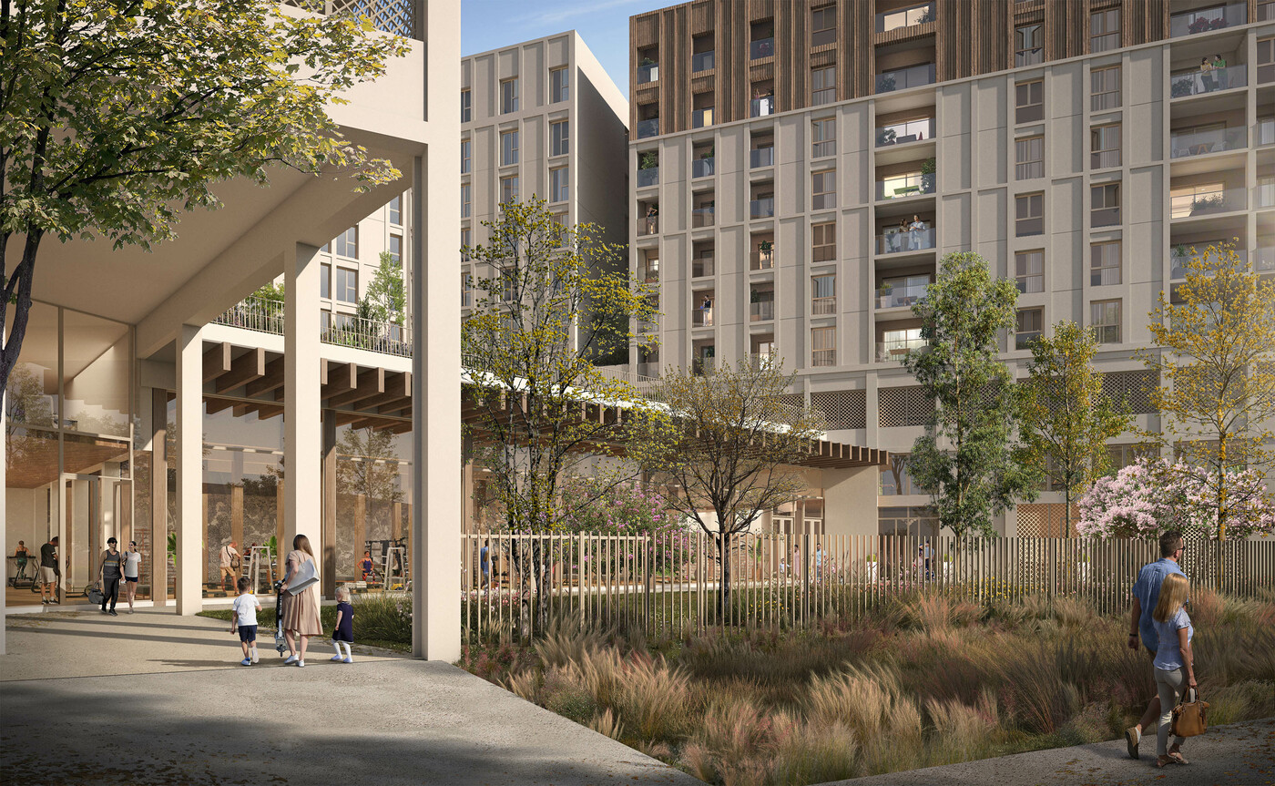 Vue du programme immobilier neuf Campulse à Bordeaux : résidence étudiante dans un quartier neuf