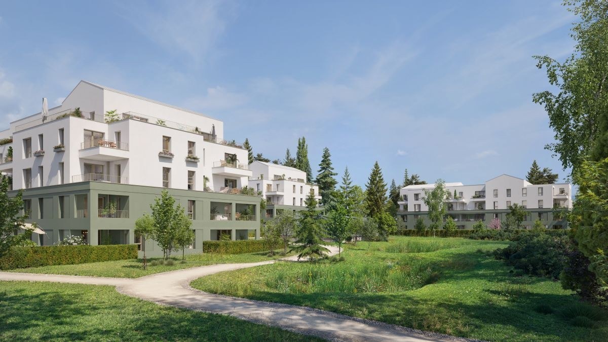 Visuel officiel du programme immobilier neuf Chemin des Alouettes à Chantepie : résidence contemporaine ouverte sur des espaces plantés