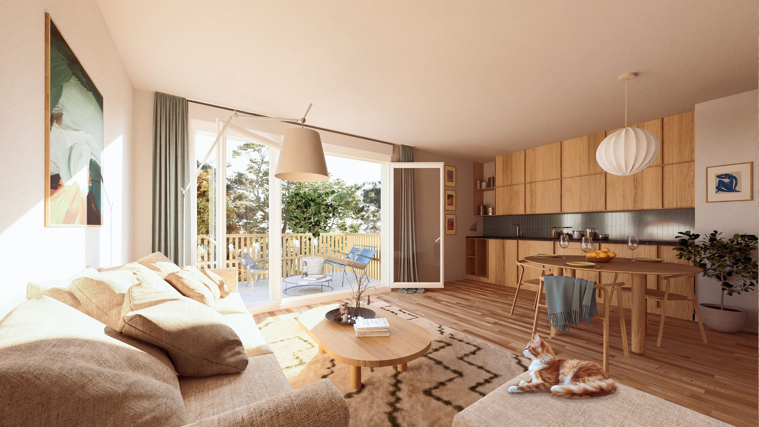 Perspective du programme immobilier neuf Le Clos Laënnec à Ploërmel : vue d'ensemble de la résidence
