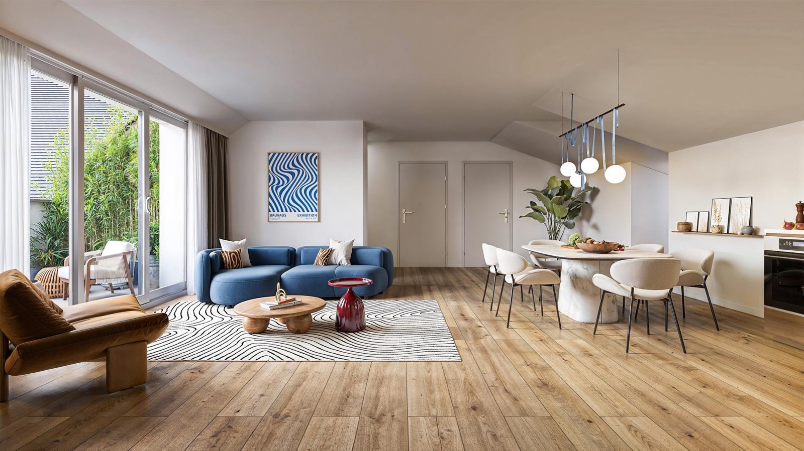 Perspective du programme immobilier neuf Cour Rivoli à Pontivy : intérieur clair aux belles hauteurs