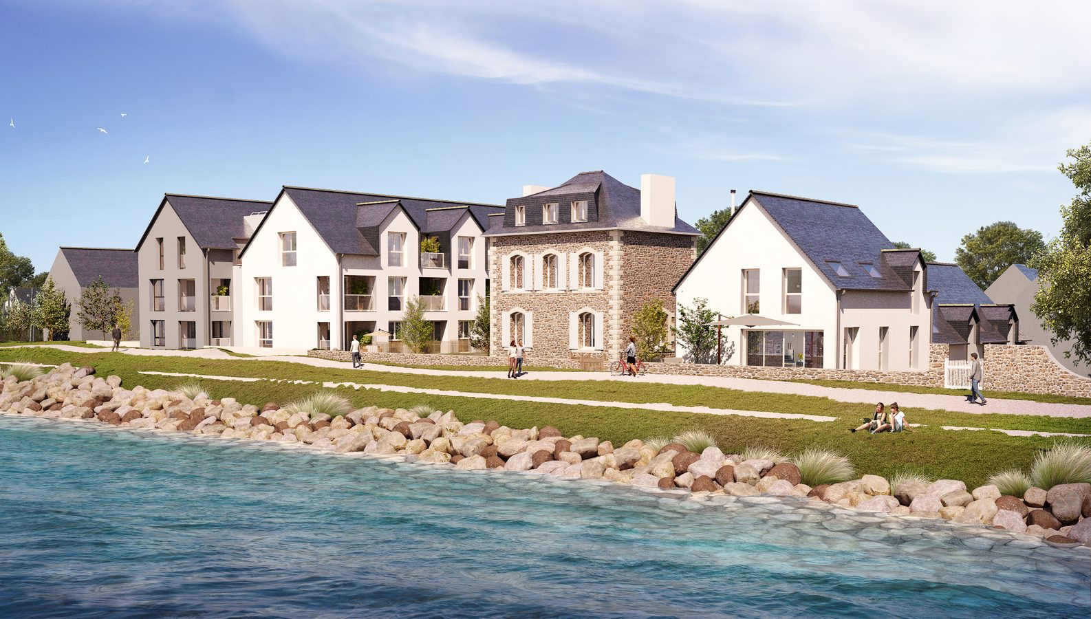 Perspective officielle du programme immobilier neuf Les Ébihens à Saint-Jacut-de-la-Mer