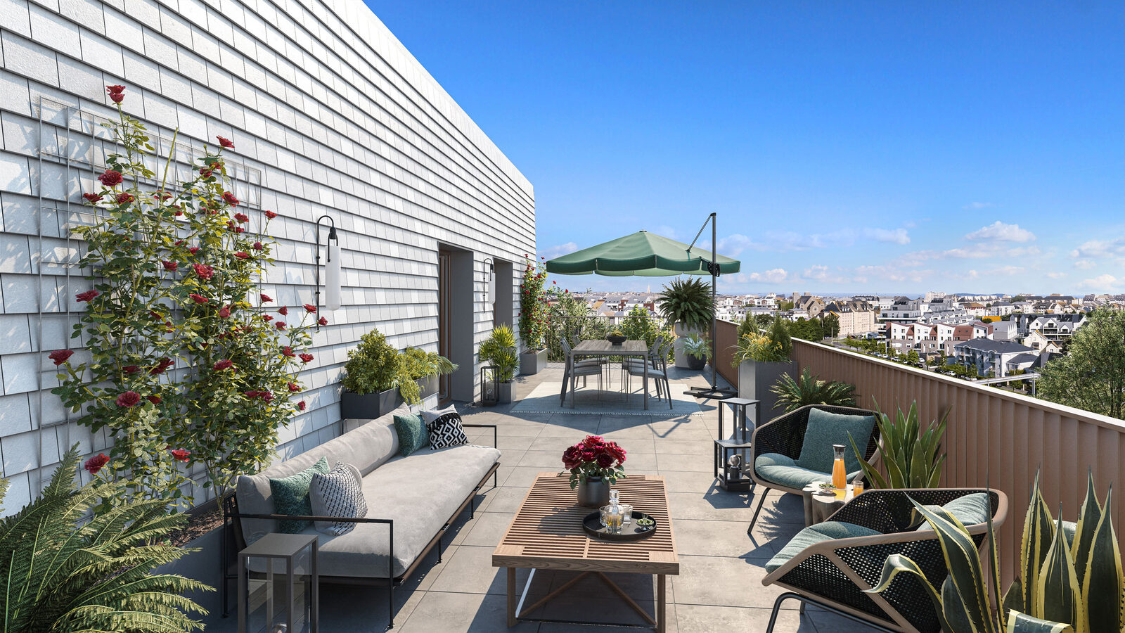 Niveaux supérieurs et terrasses de la résidence Explora