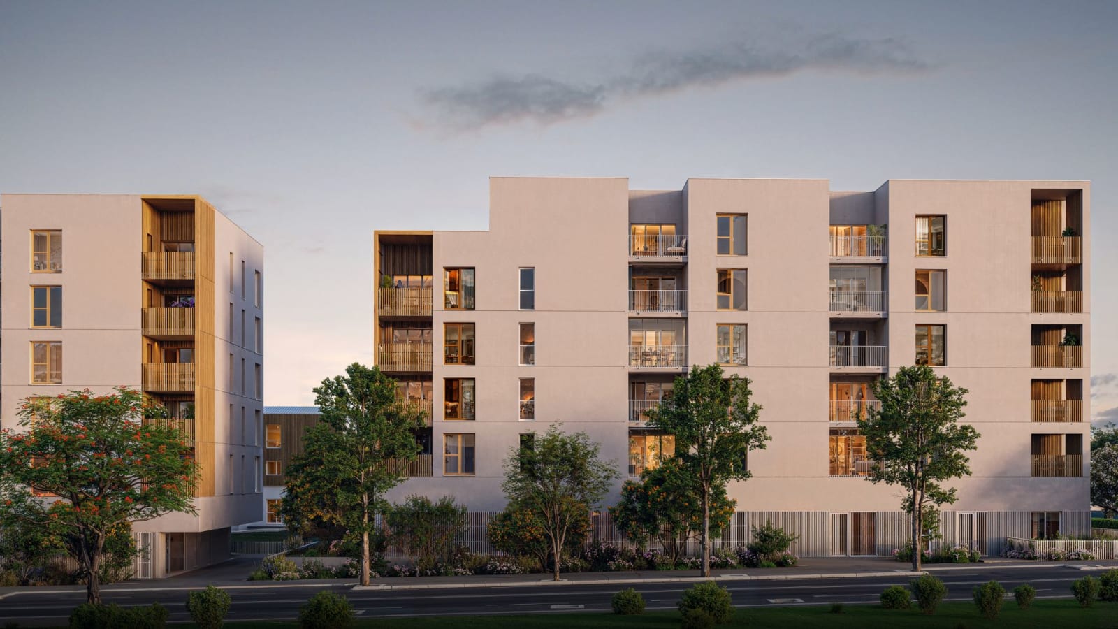Perspective officielle du programme immobilier neuf Le Grand Chêne à Saint-Herblain