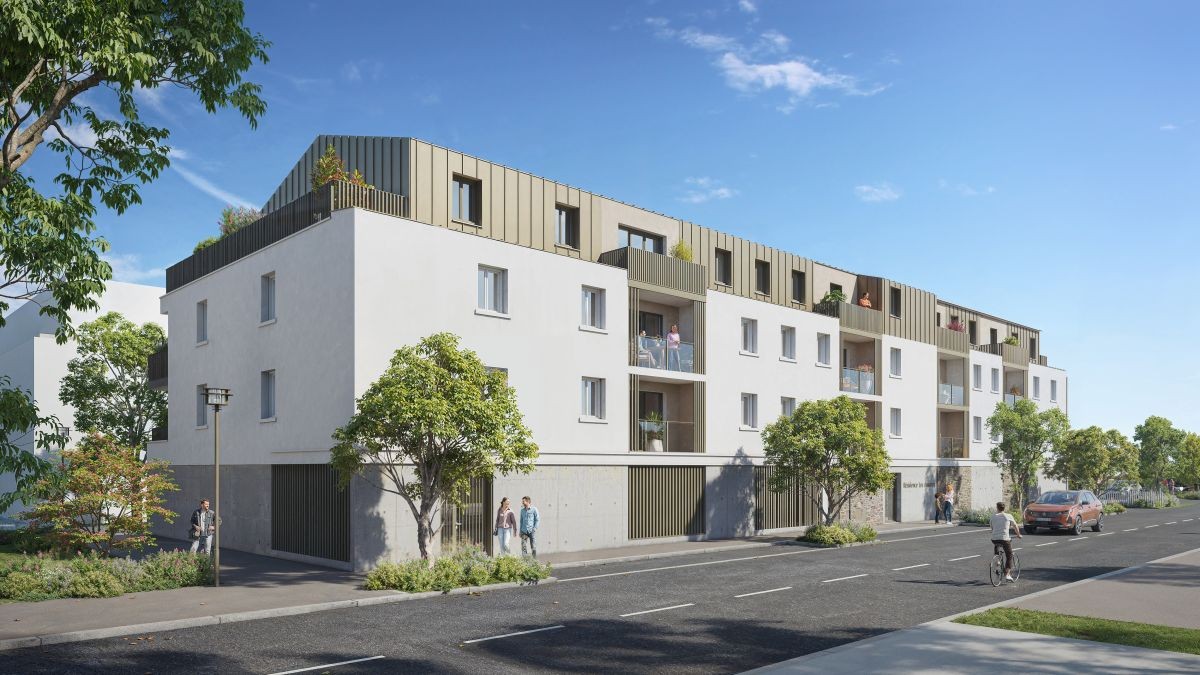 Perspective du programme immobilier neuf Les Amarres à Concarneau : résidence claire dans un quartier requalifié