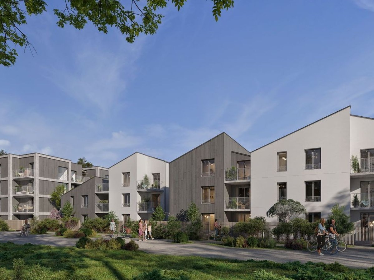 Maquette du programme immobilier neuf MaloRette à Saint-Malo, résidence paysagée de l'écoquartier de Lorette