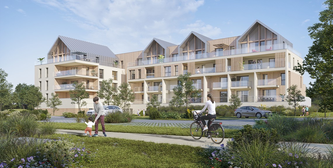 Perspective du programme immobilier neuf Panorama à Saint-Grégoire : résidence ouverte sur le paysage bocager