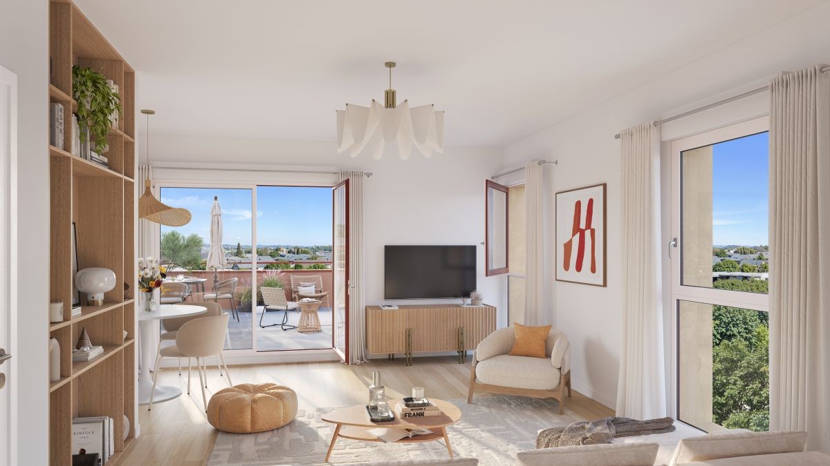 Perspective du programme immobilier neuf Parallèle 17 à Bruz : résidence contemporaine claire