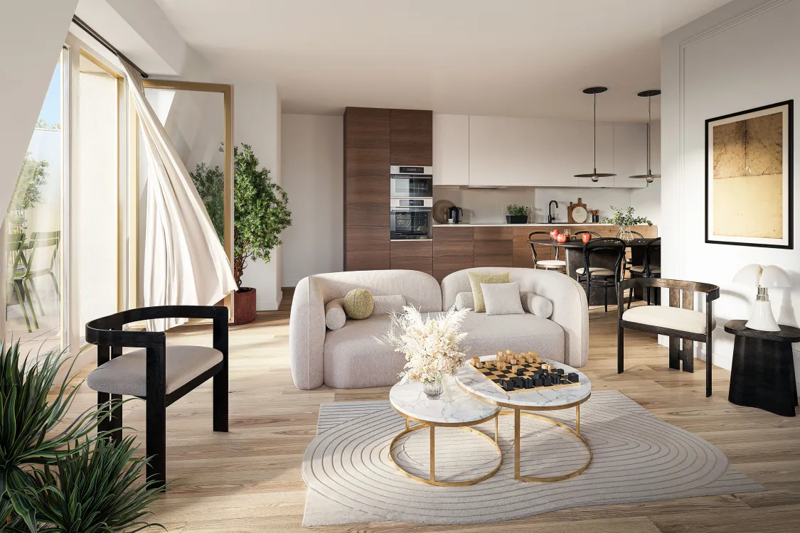 Perspective paysagère du programme immobilier neuf Résidence des Pins à Villers-sur-Mer