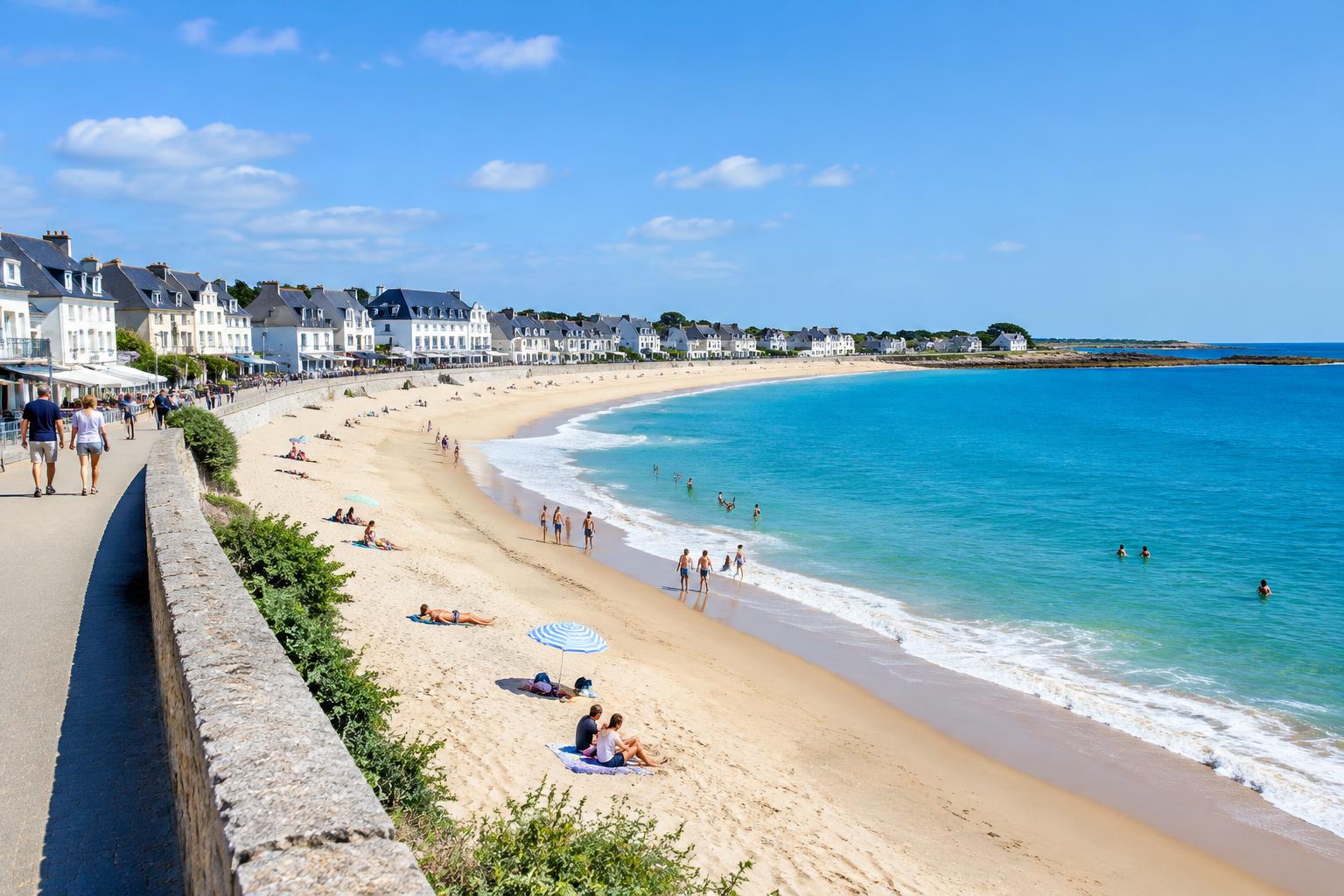 Illustration de la promenade et de la Grande Plage de Quiberon
