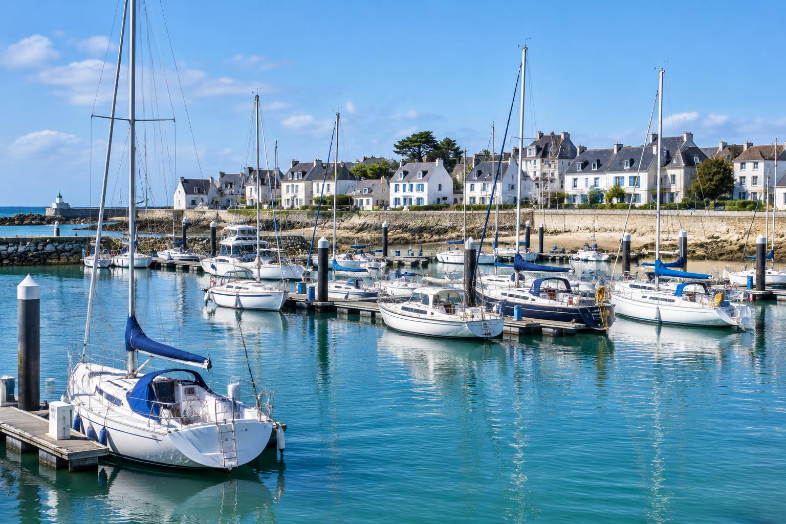 Illustration d’un port de plaisance à Quiberon