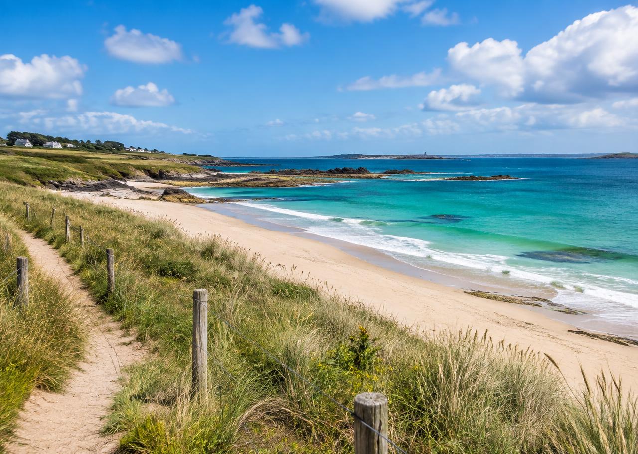Plages et dunes de Saint-Coulomb, mer émeraude et sentier côtier