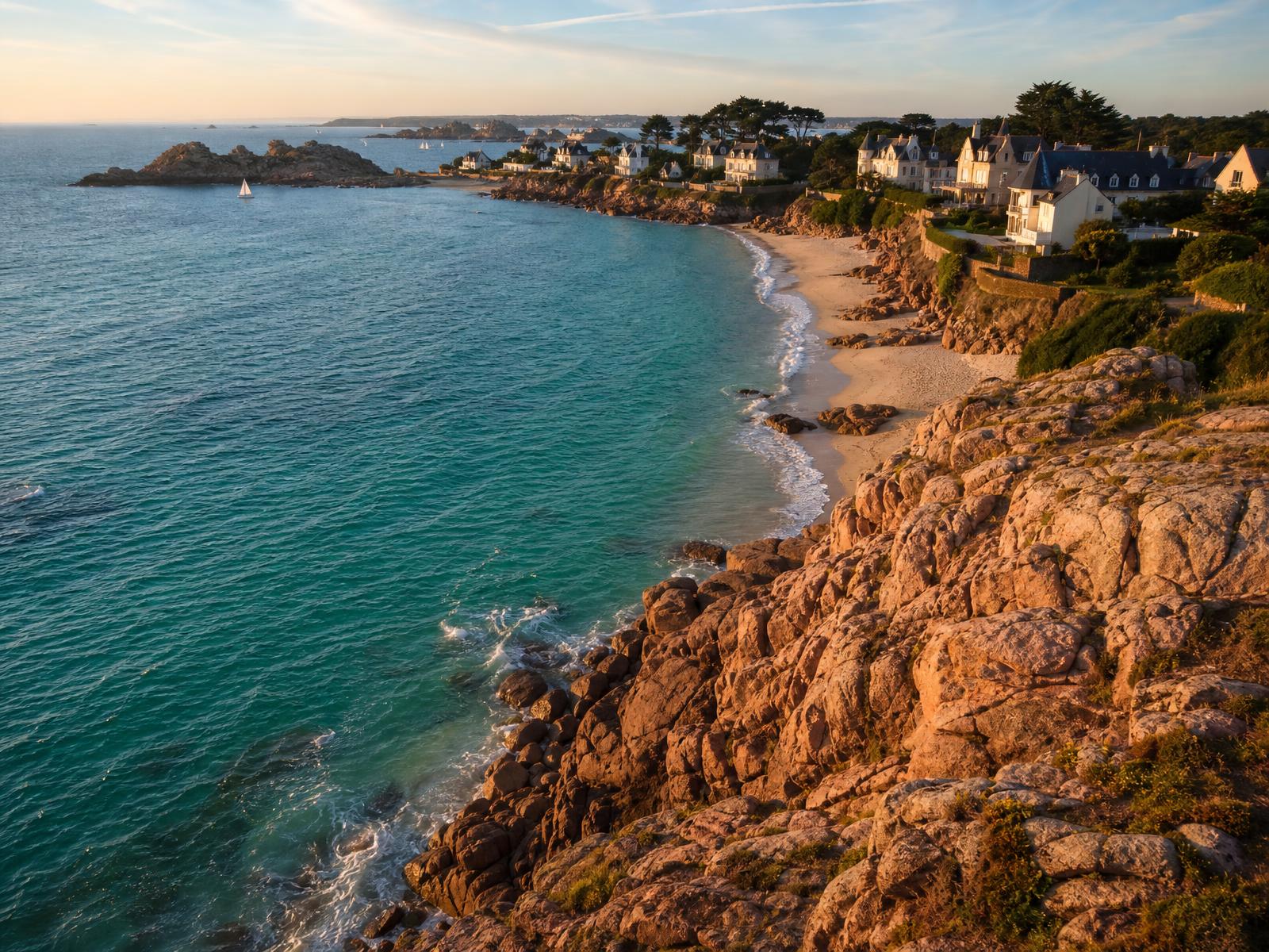 Illustration des paysages, des villages et du bord de l'eau : Côte de Penthièvre