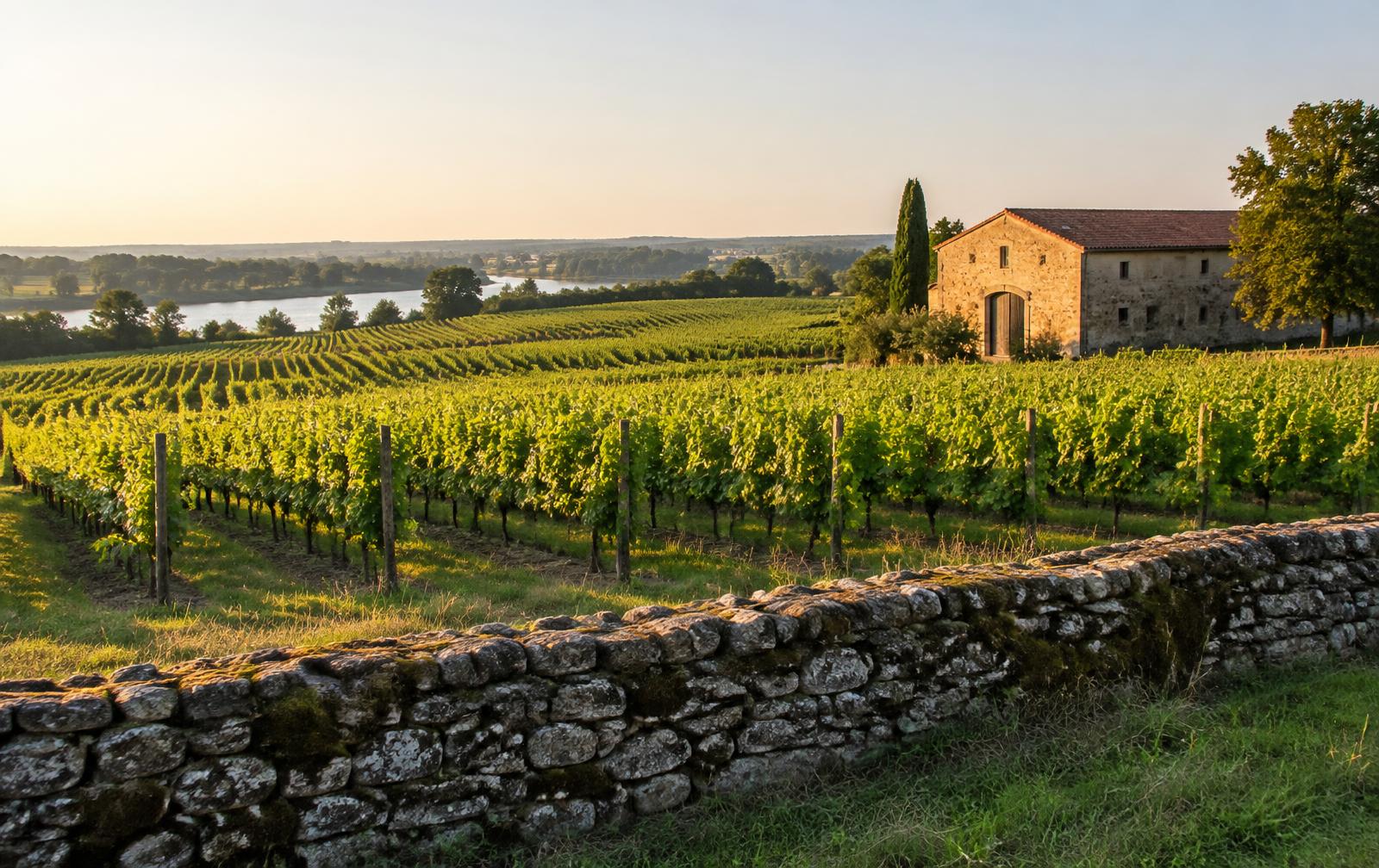 Illustration des paysages, des villages et du bord de l'eau : Vignoble nantais